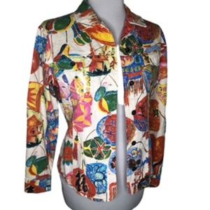 NWOT Chico's Western Style 2 Chest Flapped Pockets Button Front Jacket Size 1